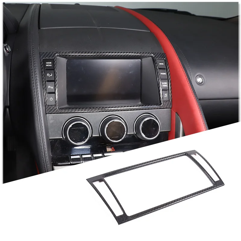 

For Jaguar F-TYPE 2013-2018 Real Carbon Fiber Car Accessories Interior Central Control Navigation Screen Frame Trim Cover