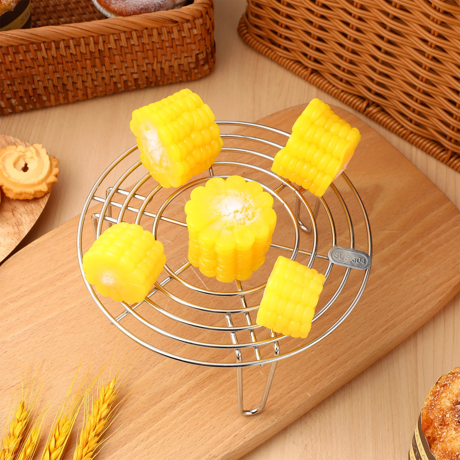 Steamer Rack Air Fryer Rack Stainless Steel Rack High Leg Steamer Stand Multi Purpose Cooling Baking Cooking Tools Air Fryer Accessories Kitchen Wire