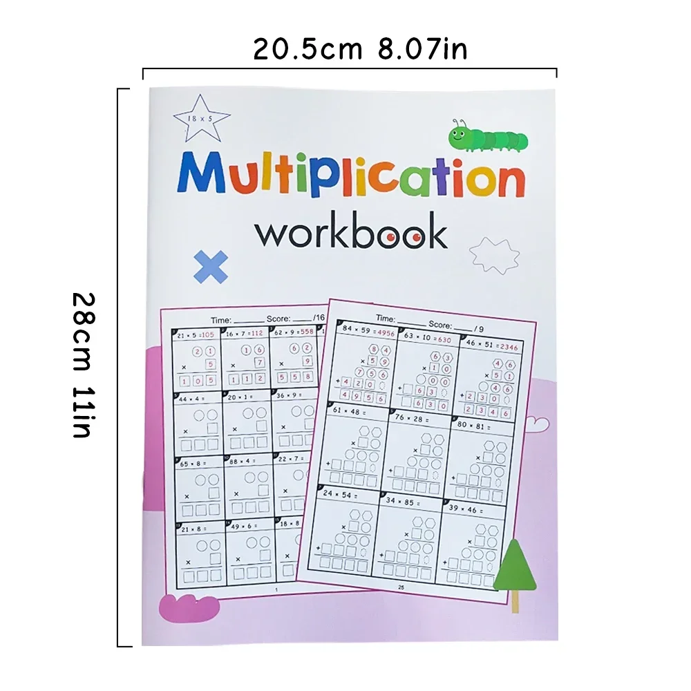 32 Pages Child 2 Digit Math Multiplication Exercise Book Math Arithmetic Practice Workbook for Grade 3-5 of Primary School 3