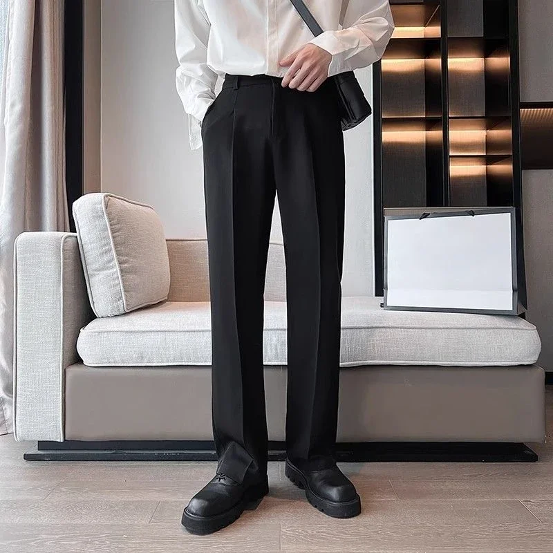 Pantalones de trabajo para hombre, holgados, de talla grande, para oficina, para primavera, estilo coreano, reseñas, muchos pantalones clásicos
