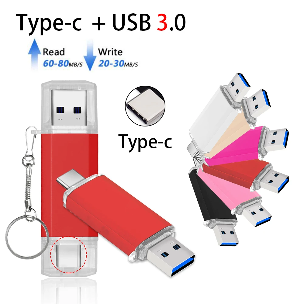 USB 3.0 OTG USB Flash Drive 128GB 256GB TYPE C External Storage Memory