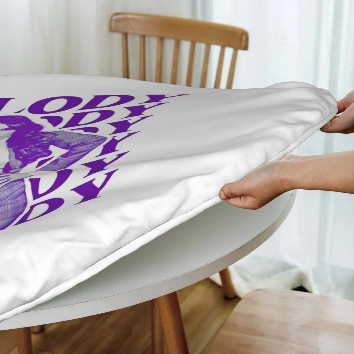 Melody Esa Diva Spain Eurovision Merch Waterproof Round Tablecloth Oilproof Table Cloth for Kitchen Events Dining Table Cover 2