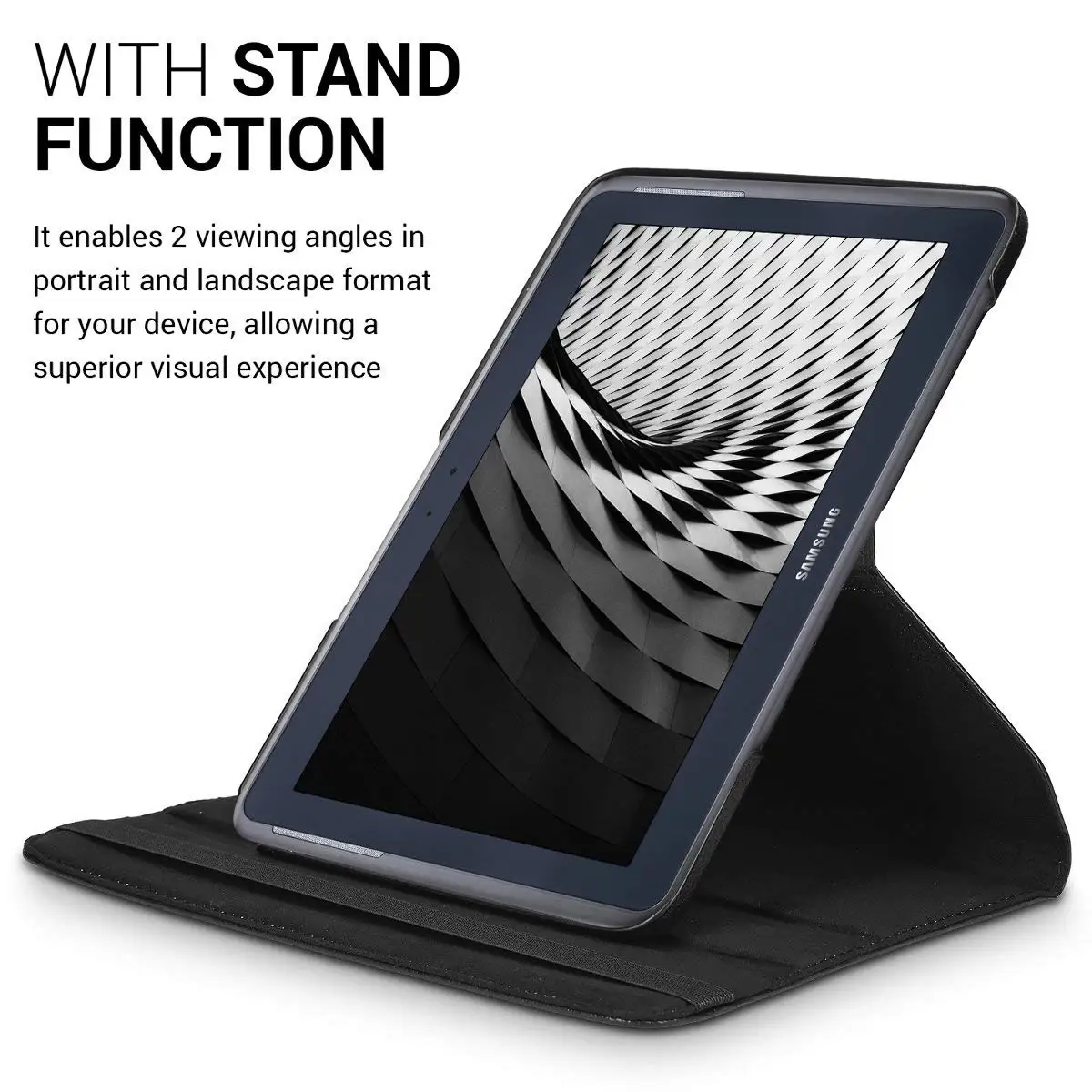Tablet Couro pu com Suporte Flip Tampa do Ímã 360 Suporte Giratório Samsung Galaxy Note 10.1 2012 Gt-n8000 N8000 N8010 N8020 Case - Imagem 2