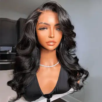 Pre Plucked HD Transparent Lace Front Wig Human Hair 13x4 Lace Frontal Wig Brazilian Body Wave 180% Density Remy Human Hair Wigs 1