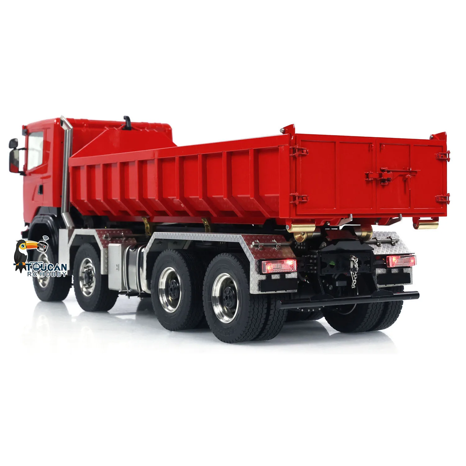 1/14 Hydraulic Full RC Dump Truck 8x8 Roll on off Dumper Tipper 3-speed Transmission Differential Lock Axles Light Sound Trucks 5