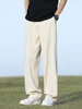 Summer Korean Men's Pants Light&Thin Polyester Elastic Waist Semi-Wide Loose Slacks Drape Suit Pants Male Casual Trousers 1