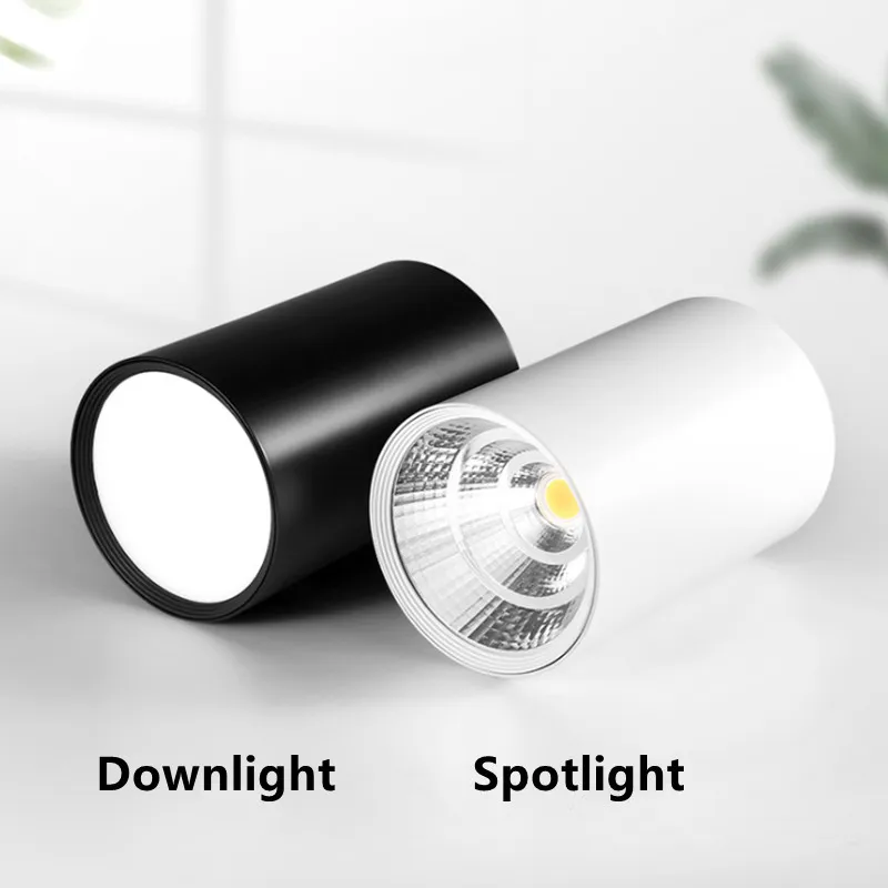 Dimmable Surface Mounted Ceiling Downlight 5W-24W AC85-265V COB Led Spot Light