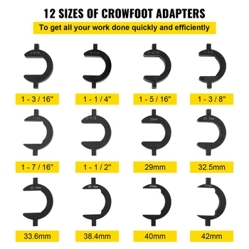 VEVOR Inner Tie Rod Tool Kit 12 Pcs Tie Rod Removal Tool 12 Pcs Crowfoot Adapters Master Inner Tie Rod Tool Set Tie Rods Tool 3