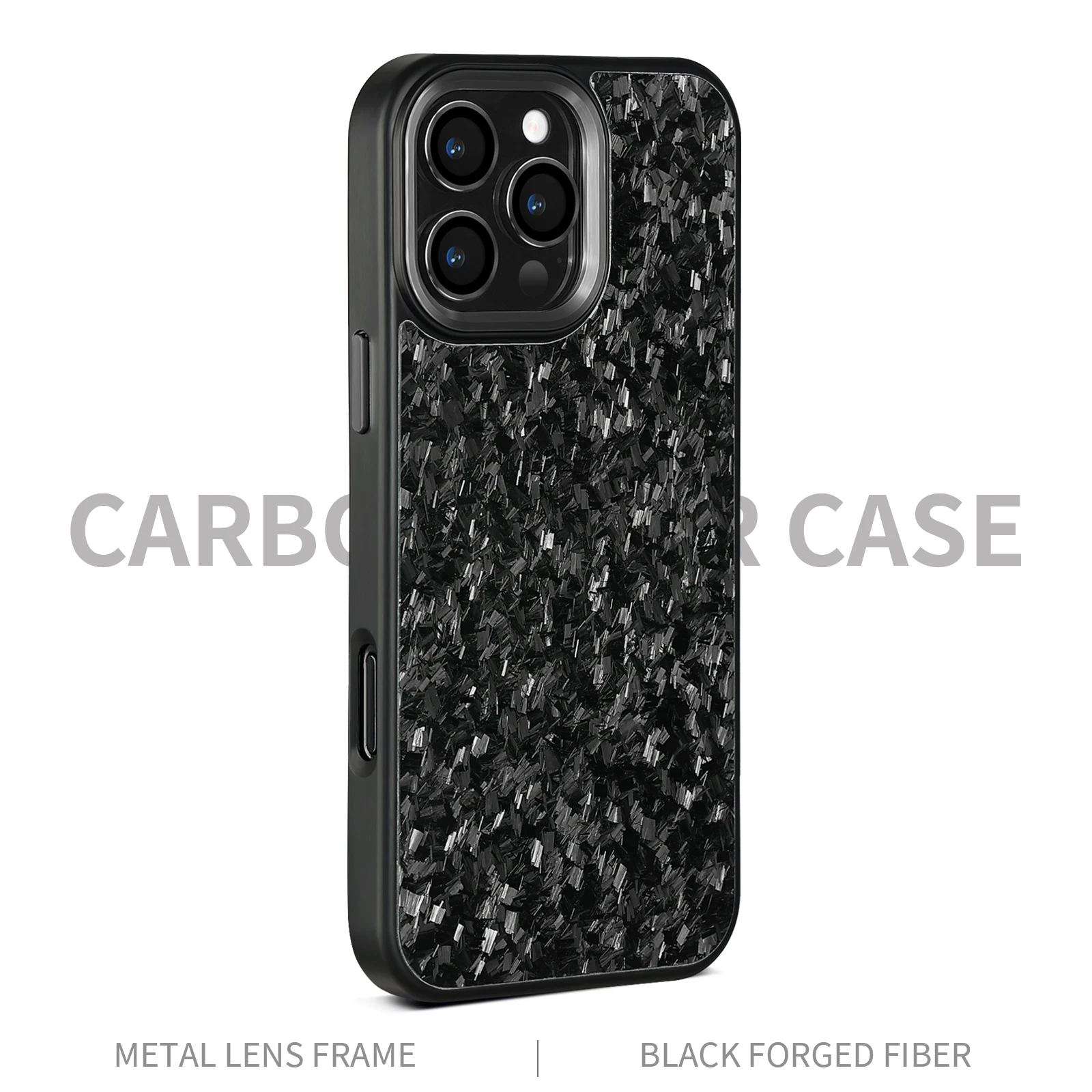 Glossy Metal Frame Real Carbon Fiber Shockproof Wireless Charging Case