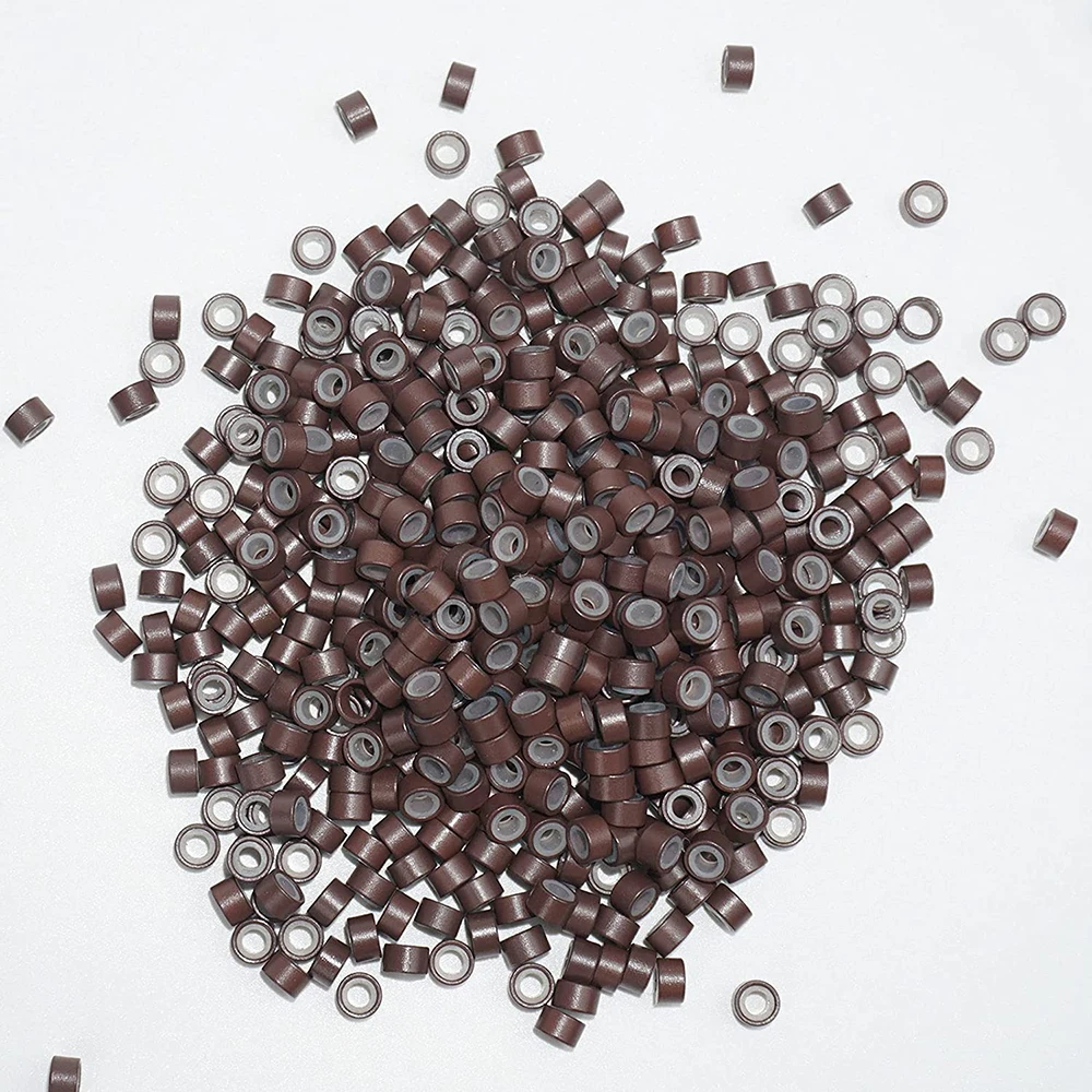 microring hair extensions beads silicone lined microlink ring tools for hair extensions 1000 PCS