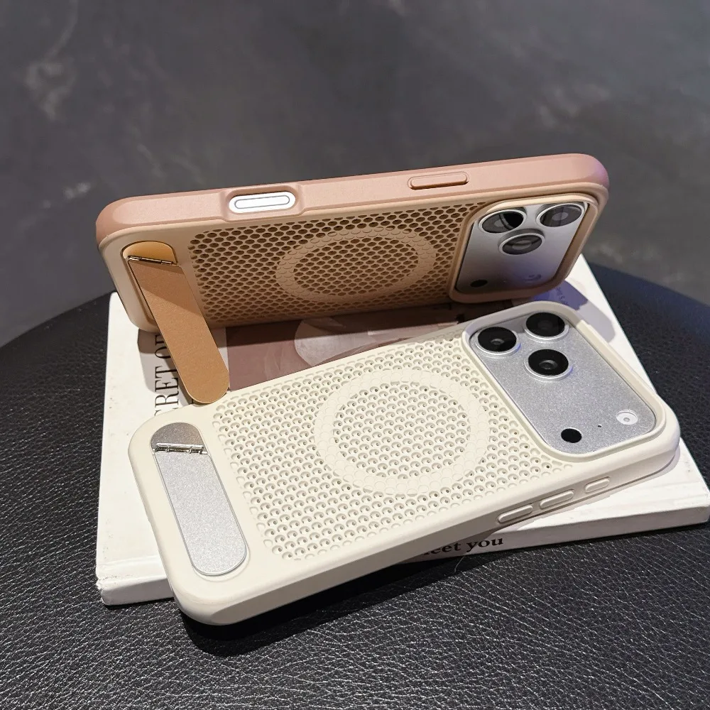 Honeycomb Cooling Magnetic Phone Case with Foldable Stand and Shockproof Protective Shell