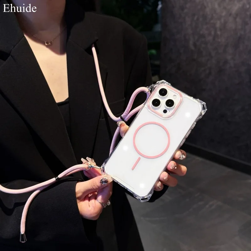 Four Corner Strap Case For iPhone 17 16 15 13 12 14 Pro Max Plus