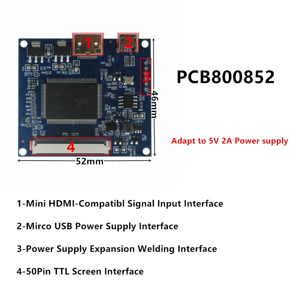 7 Inch IPS Touchscreen Display - Draagbaar LCD-scherm Met USB-touch En Mini-HDMI, Compatibel Met Raspberry Pi, Windows PC