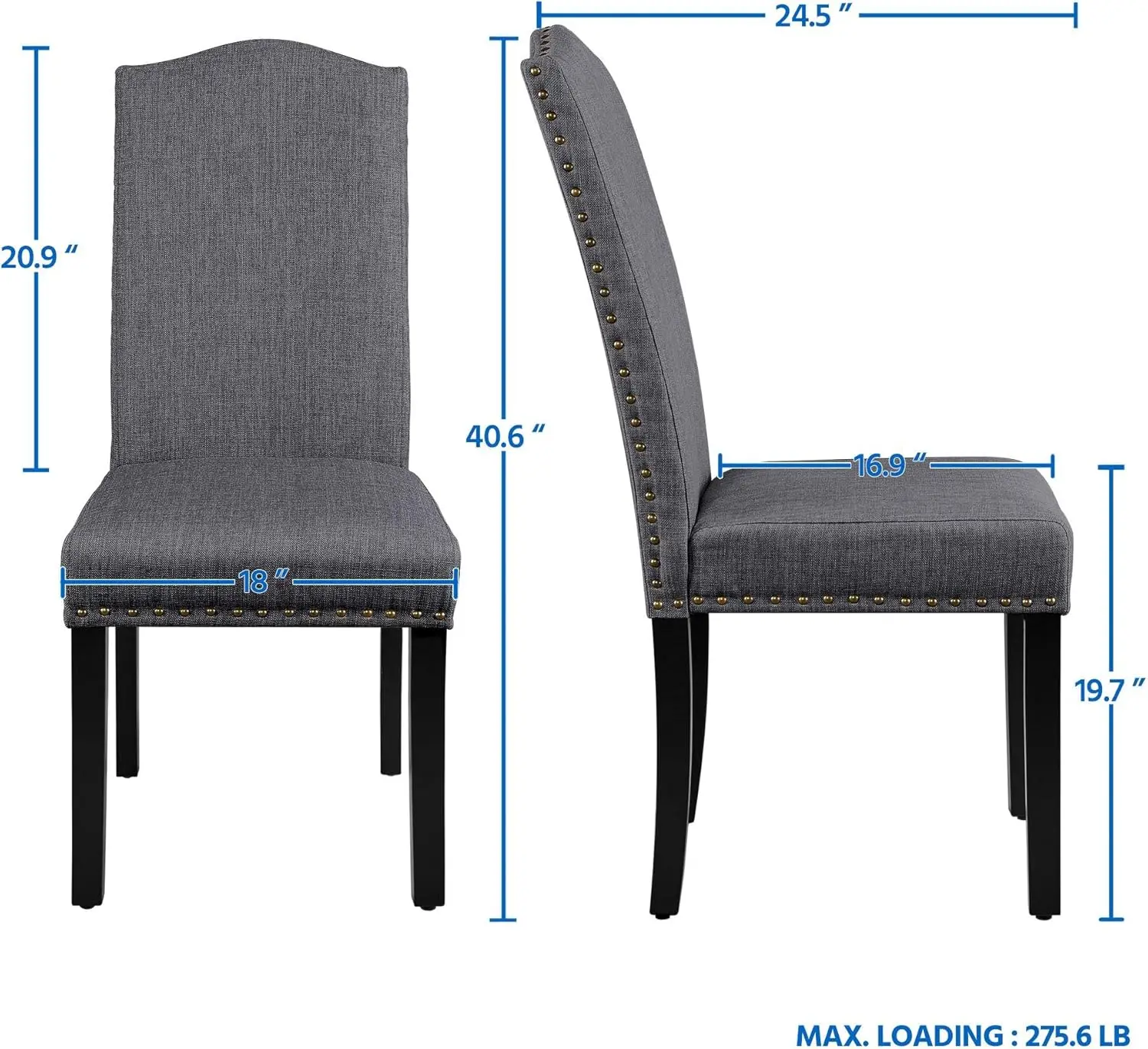 Dining Chairs with Rubber Wood Legs and Non-woven fabric Armless Chairs for Kitchen Living Room Hotel Wedding Lounge