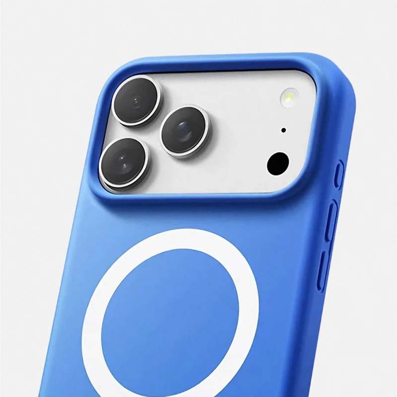 Magnetic Liquid Silicone Shockproof Phone Case with Wireless Charging Compatibility