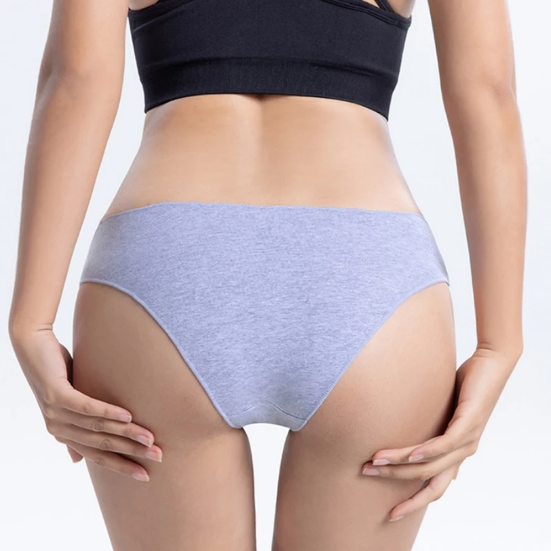 3 Stuks M-XXL Katoenen Ondergoed Naadloze Slipjes Voor Vrouwen Lage Rips Vrouwelijke Effen Kleur Comfort Pantys Ademende Lingerie