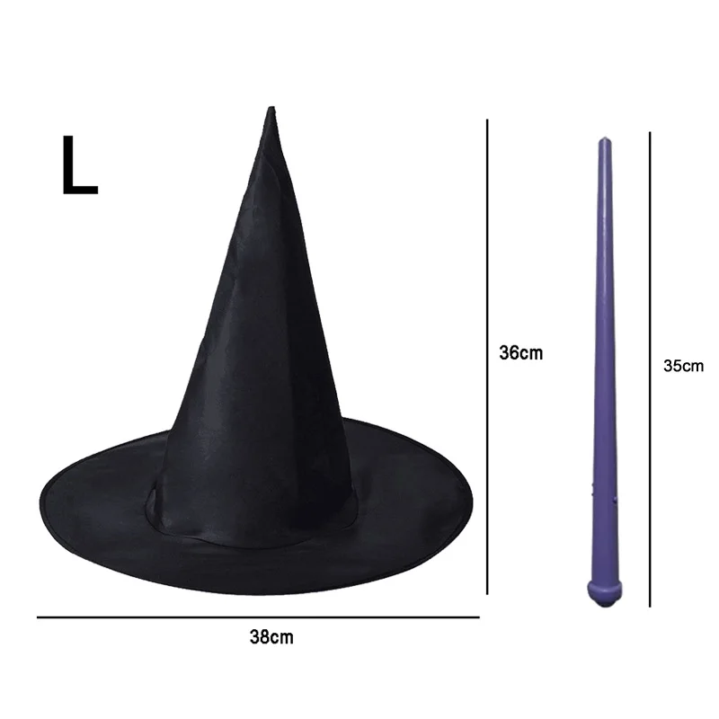 Magical Light-Up Wizard Wand with Hat for Kids - Halloween Pretend Play Toy