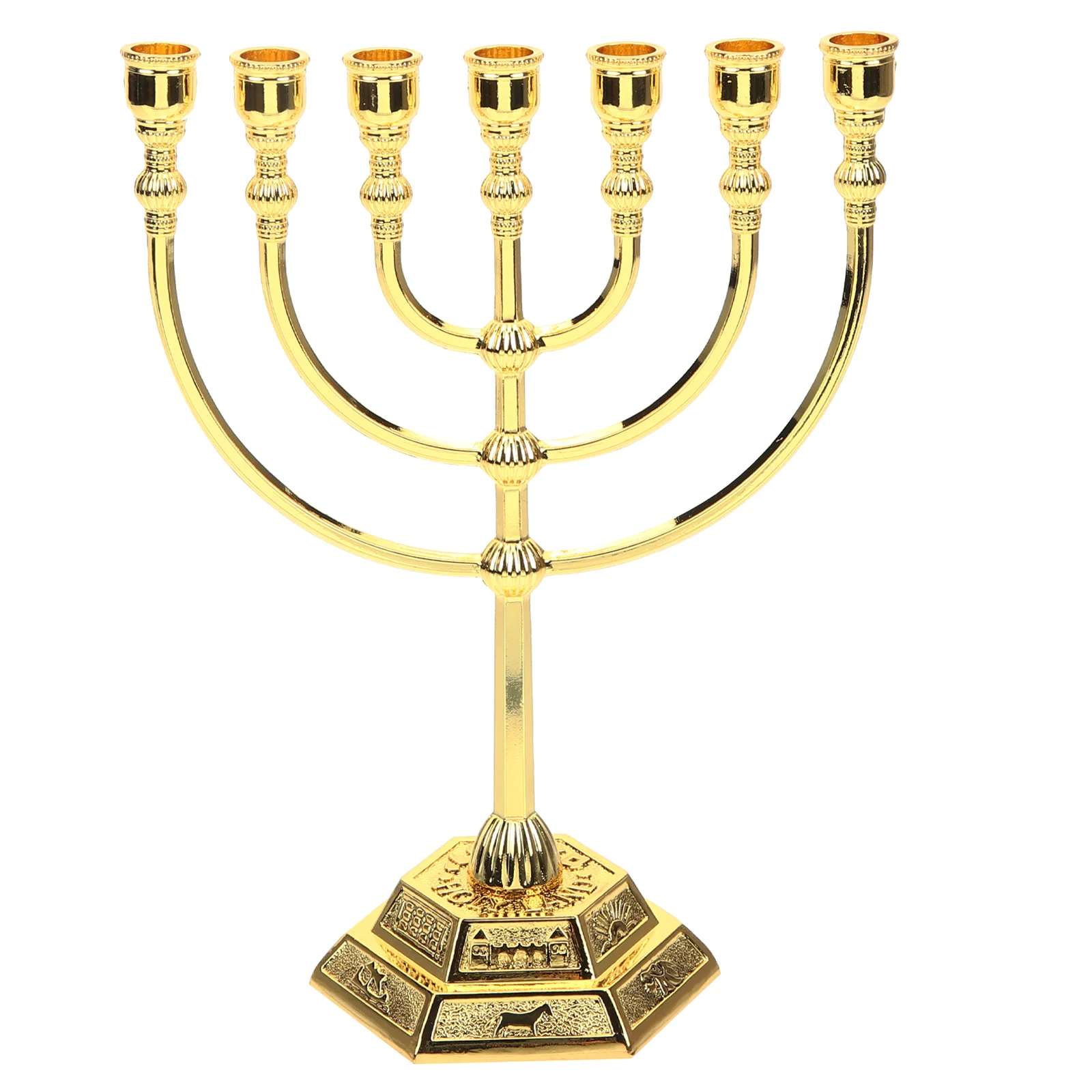 

Classic Jewish Menorah Branch Candle Holder Israel Jerusalem Temple Candlestick Candelabrum Retro Candle Stand Home Decoration
