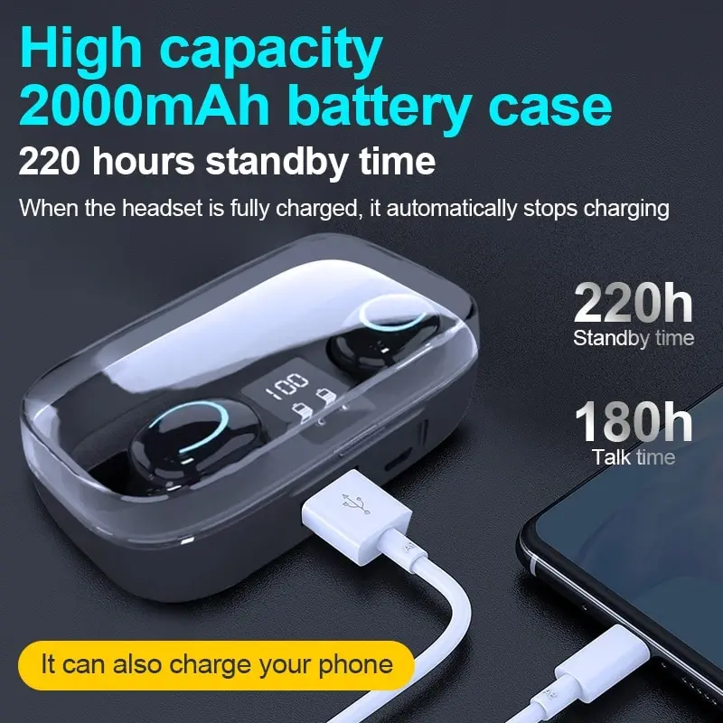 Bluetooth Headphones Wireless Smart Touch Control Play Active Noise Removal For Sport X10