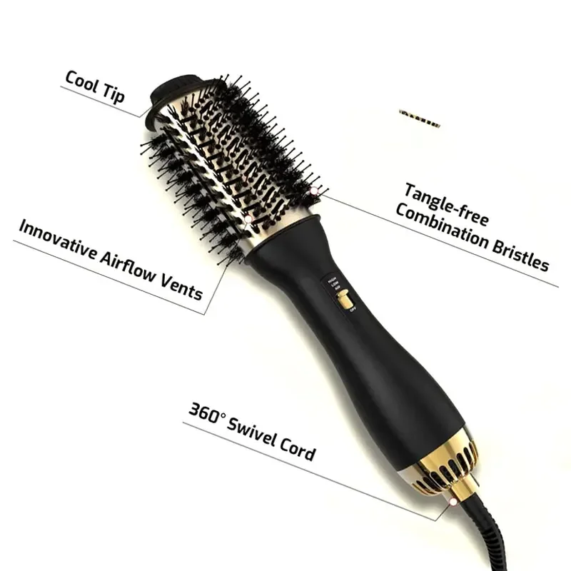 Peigne à Air chaud 4 en 1, brosse à lisser les cheveux, peigne électrique, ensemble d'outils de coiffure, sèche-cheveux multifonction – Image 5