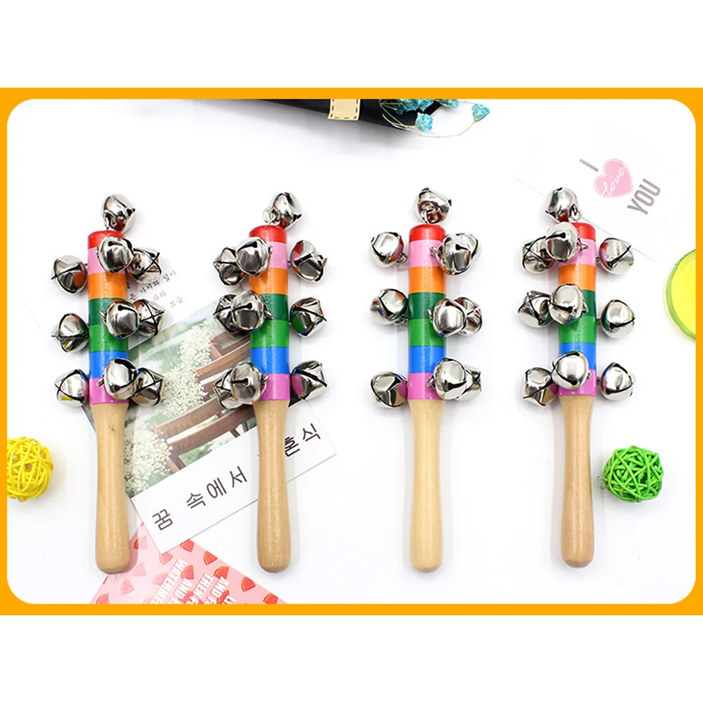 

5 Pcs Creative Handbell Handbells Playthings Baby Childrens Toys Wooden Kids Bamboo Infant Playset