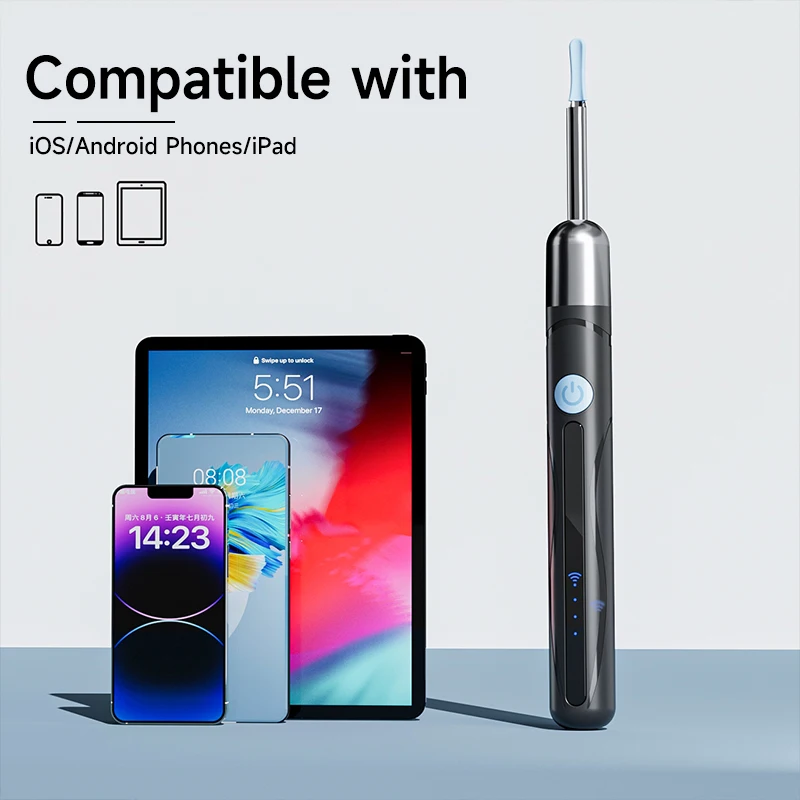 WiFi Endoscope 4.2mm 1080P Ear Picker Camera with Ear Spoon Base for iOS/Android Ear Cleaning Otoscope with Ear Wax Removal Tool 2