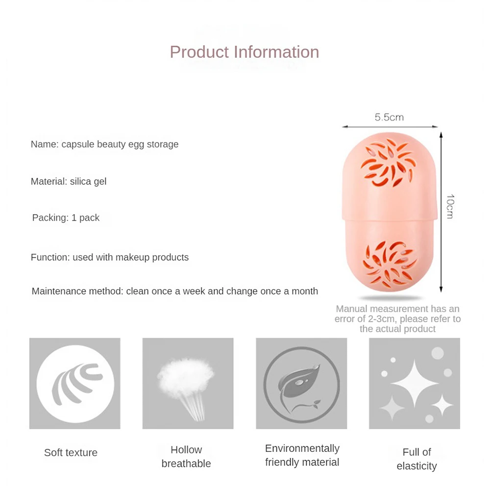 1/3/5PCS Storage Box Silicone Silicone Storage Box Portable Beauty Tools Breathable Silicone Box Dustproof Breathable 4