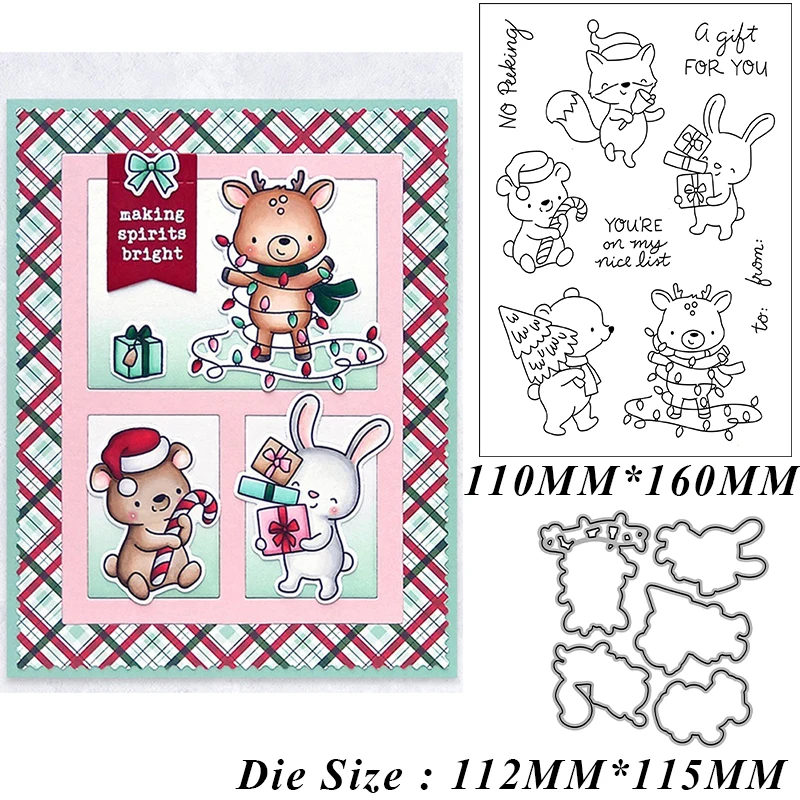 25 Kinds) Christmas Winter Animal Stamps and Cutting Dies