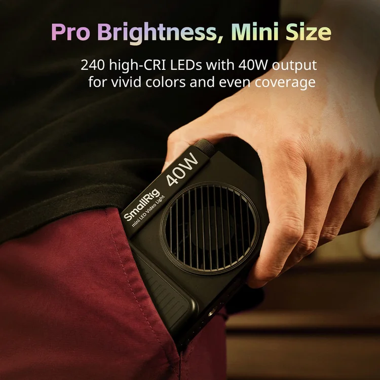 SmallRig RM 40C 미니 LED RGB 비디오 라이트 4800mAh 배터리 LCD 디스플레이 휴대용 마그네틱 마운트 카메라 라이트 5359