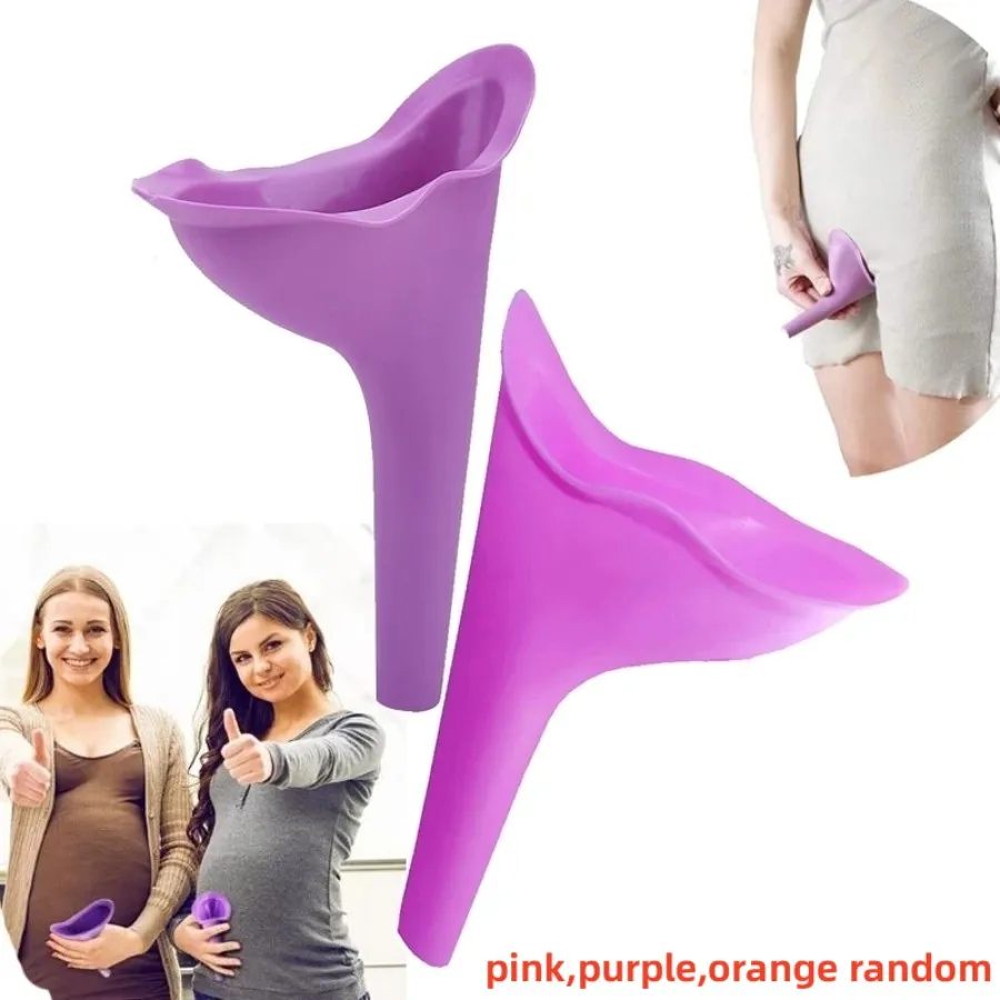 Portable Urinal Women Girl Outdoor Travel Camping Female Urinal Soft Silicone Urination Device Stand Up & Pee 1PC