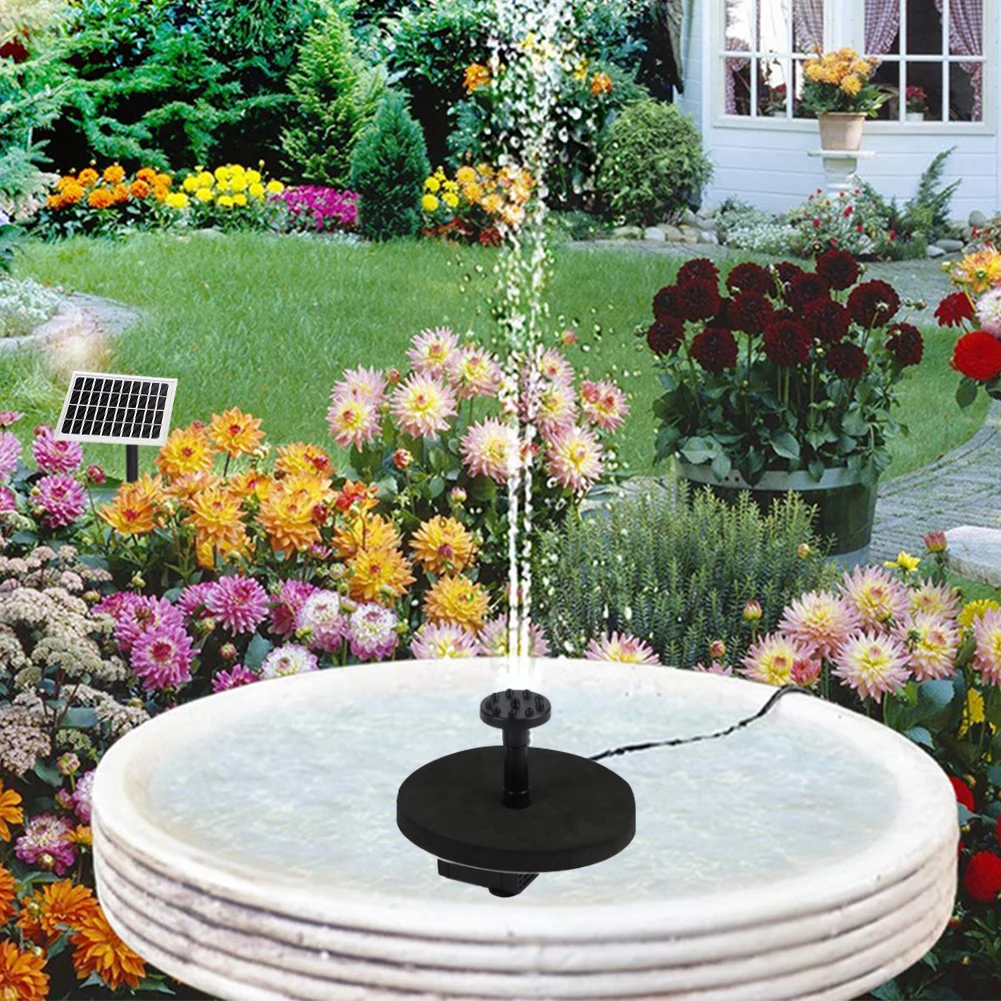 태양열 분수 펌프 키트, 새 목욕 정원용 태양열 분수, 작은 연못, 1.7W, 240L/H, 6 노즐