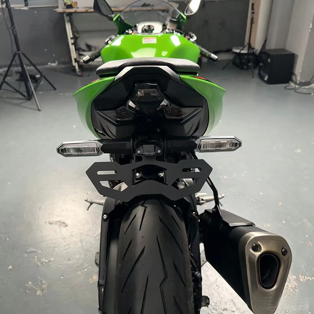 가와사키 ZX6R ZX636 2024-2025 오토바이 접이식 번호판 홀더 브래킷 리어 펜더 엘리미네이터 숏