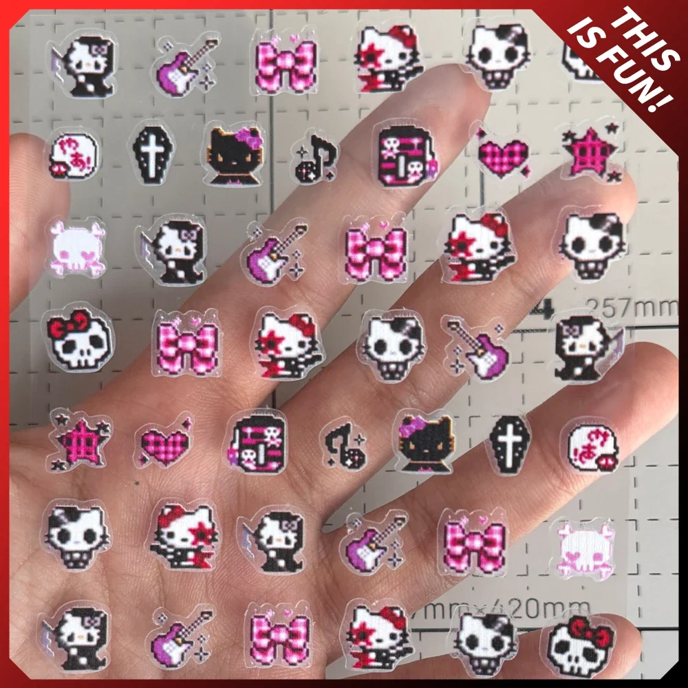 Kawaii Mymelody Pixel Death Hellokitty Y2k Figure Stickers Sanriod Anime Decor Phone Case Diy Sticker Kids Birthday Gifts keyboard stickers 3d stickers cartoon nail stickers bank card stickers