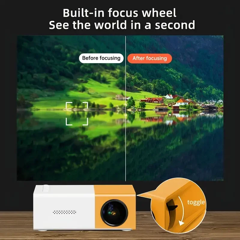 YG300 multimedia entertainment projector, home theater, outdoor entertainment, can be charged by mobile power supply