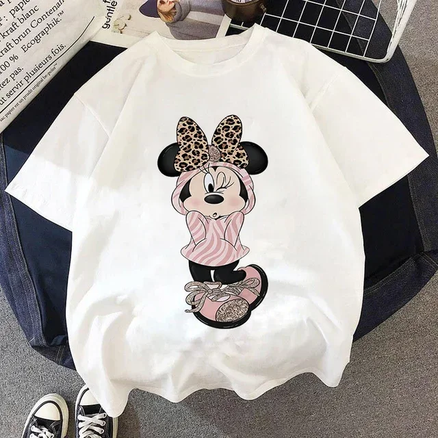 thumbnail image 1 of Camisetas de algodón para niños de Mickey Minnie Mouse, camisetas de verano para niños, camisetas de dibujos animados de Disney para niños, camisetas de anime kawaii para niños y niñas, 1 of 5
