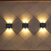 XFLAMPER Warm White 4LED Solar Lights Outdoor for Garden Up and Down IP65 Waterproof Wall Lamps for Home Yard Decoration (2PCS) 6