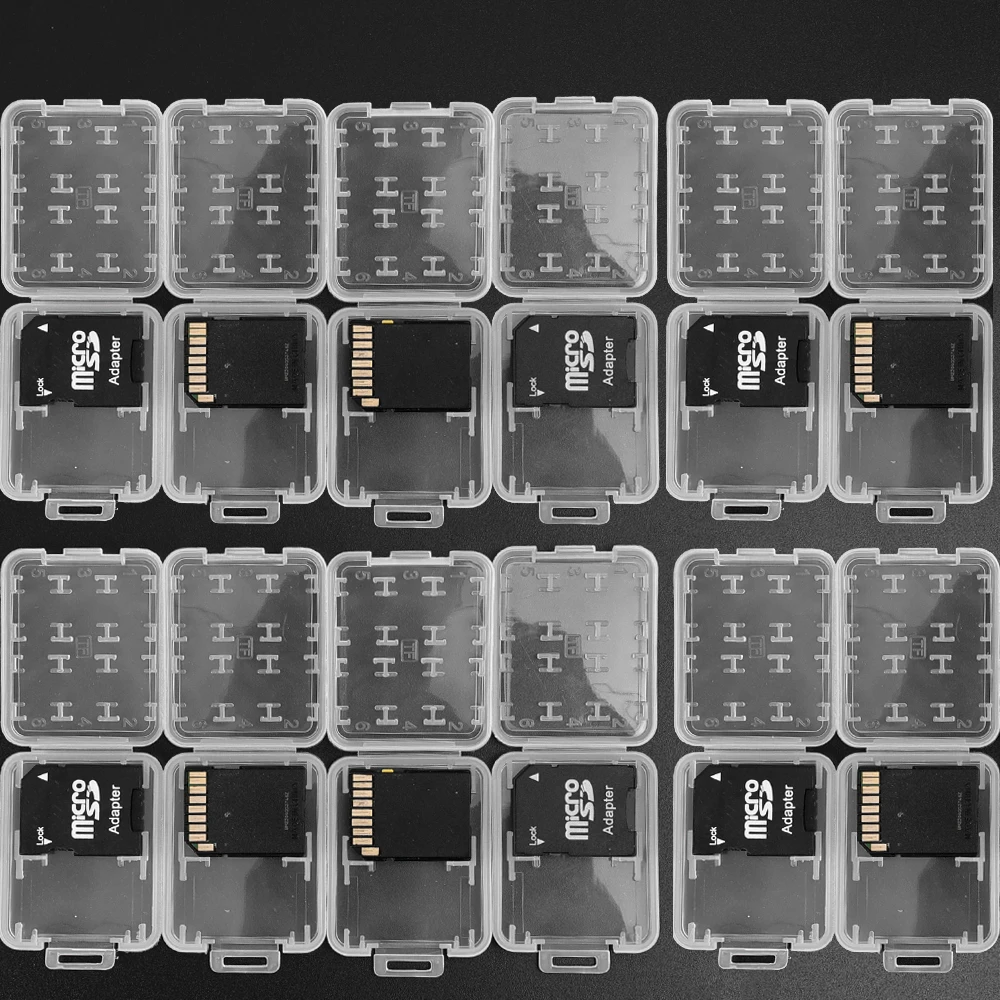Set 24 Custodie Per Schede Memoria - Trasparenti Per SD, MicroSD, TF, MMC | 4 Misure Diverse