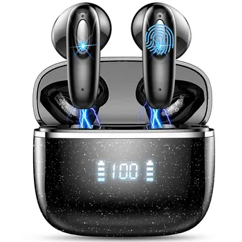DRSAEC Wireless Earbuds, Bluetooth 5.3, 4 ENC Noise Canceling Mic, 40H LED Display Charging Case, IP7 Waterproof in-Ear Earbuds. 1