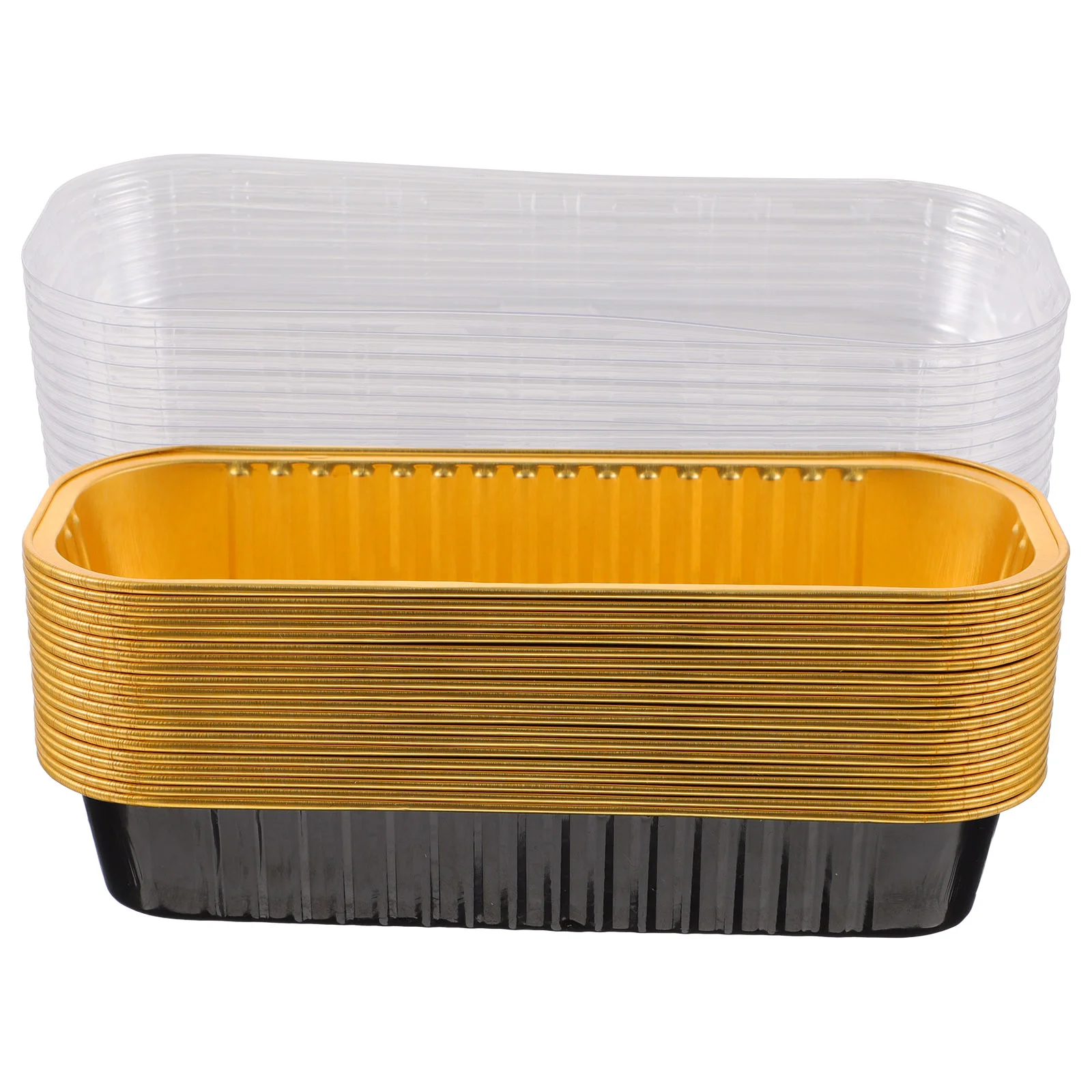 

20Pcs Disposable Aluminum Foil Tin Box with Lid Rectangular Foil Baking Boxes Mini Loaf Pans
