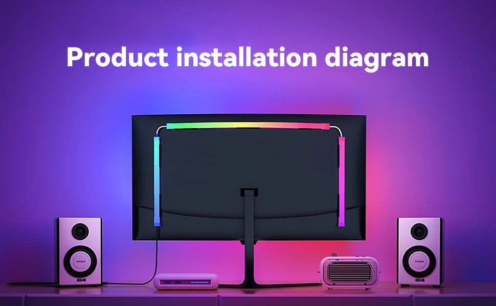 Description Picture 2 of itemImmersion RGB LED Computer Backlight Sync with Monitor, USB 5V Rhythm Pickup Light Strip for Gaming Decoration, Christmas Gifts
