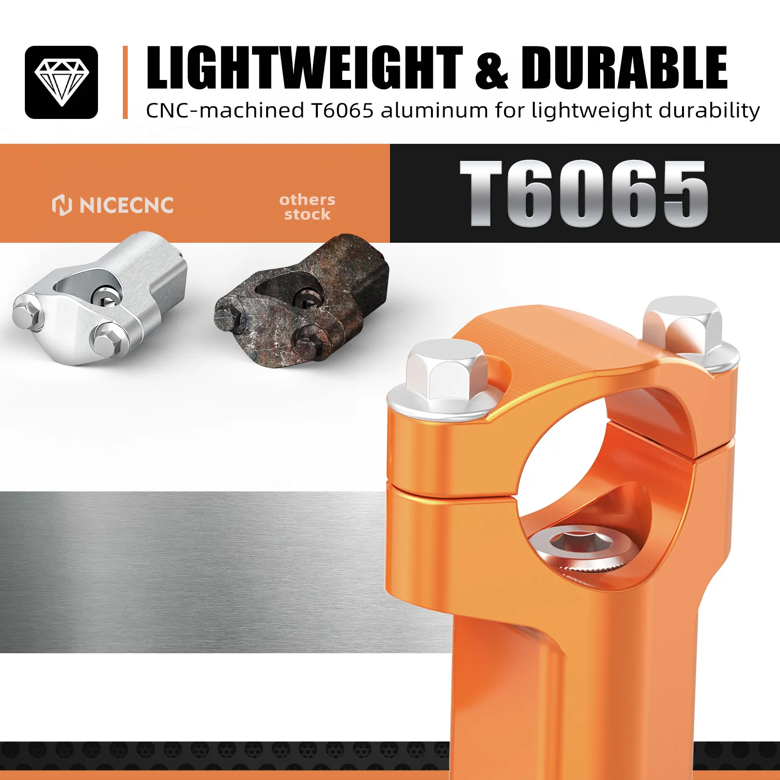 NICECNC Für KTM EXC 300 2016-2023 52mm Lenker Riser Bar Clamp Mount EXC-F 350 SX 125 SXF 450 Für Husqvarna TE300 GasGas EC300 – Detail 5