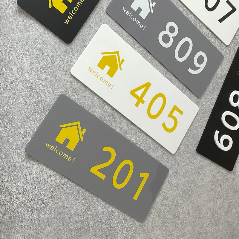 Personalized Customized Indoor Office Room Door Signs Acrylic Modern Hotel House Address Number Plaques Name Home Decor Plates