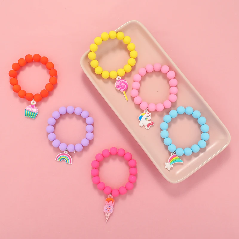 Children Beaded Bracelet Cute Heart Star Beads Sweet Princess Hand Jewelry Friendship