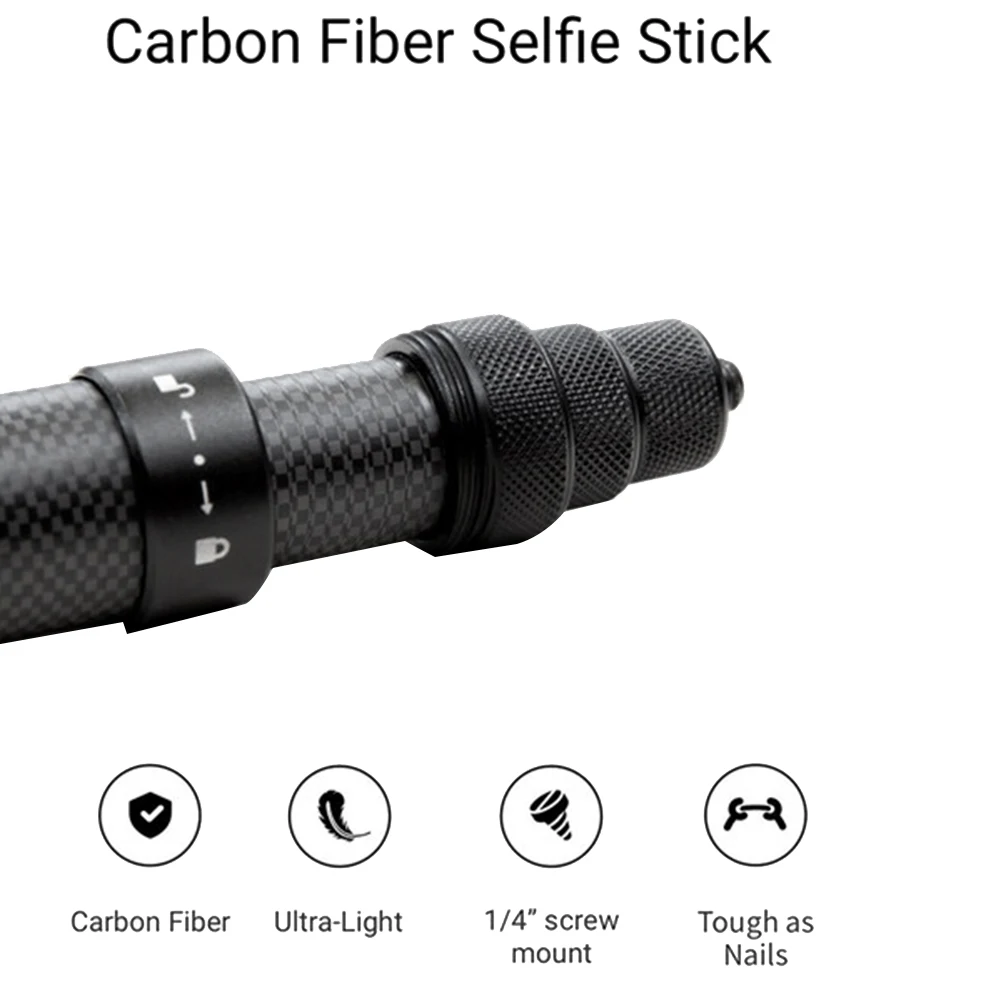 Carbon Fiber Invisible Selfie Stick Adjustable Extension Rod for Insta 360 X3 / ONE X2 GO 2 Selfie Stick Accessory