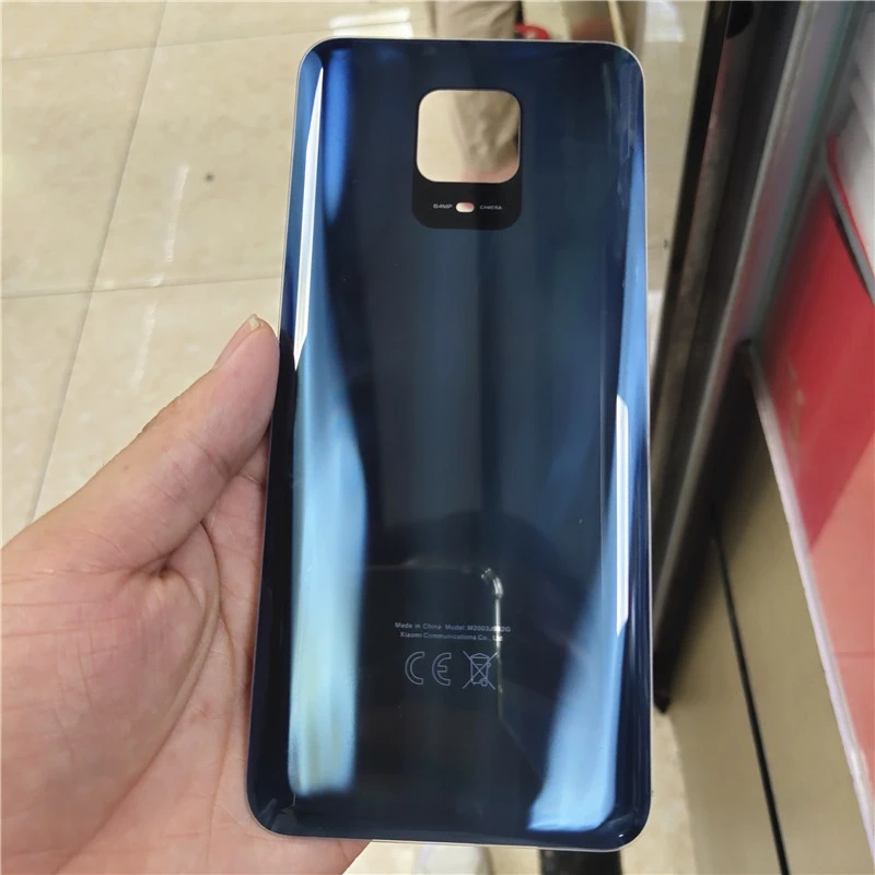 For Xiaomi Redmi Note 9S / Note 9 Pro Max Battery Cover Door Rear Glass Housing Case Back Battery Cover Replace (64MP CAMERA) glass phone back cover