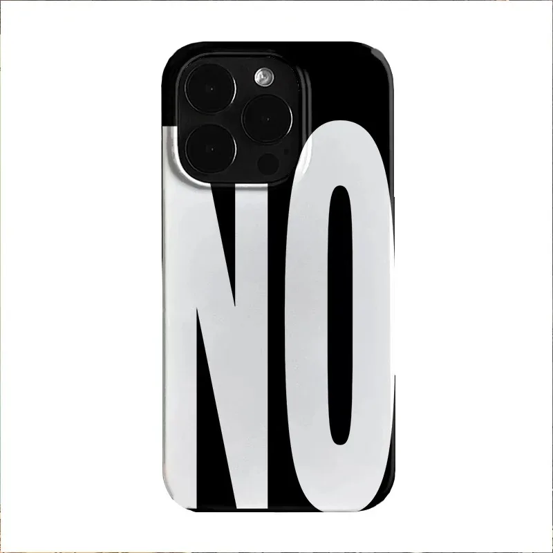 Personalized Black & White Letter Art Phone Case - Stylish Hard PC Cover