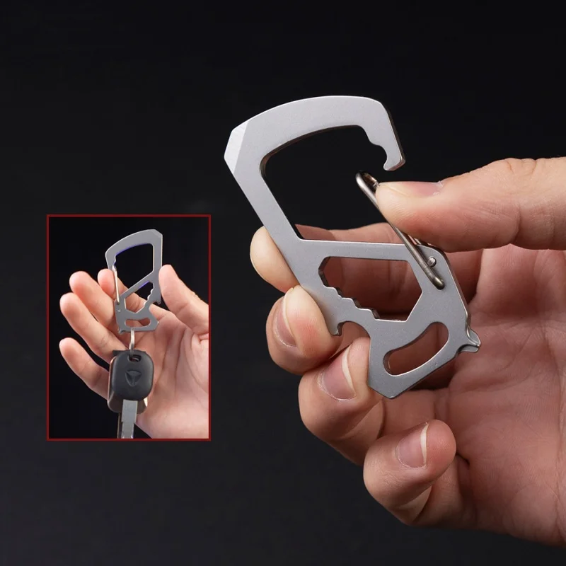 Versatile Stainless Steel Keychain Tool with Bottle Opener and Wrench