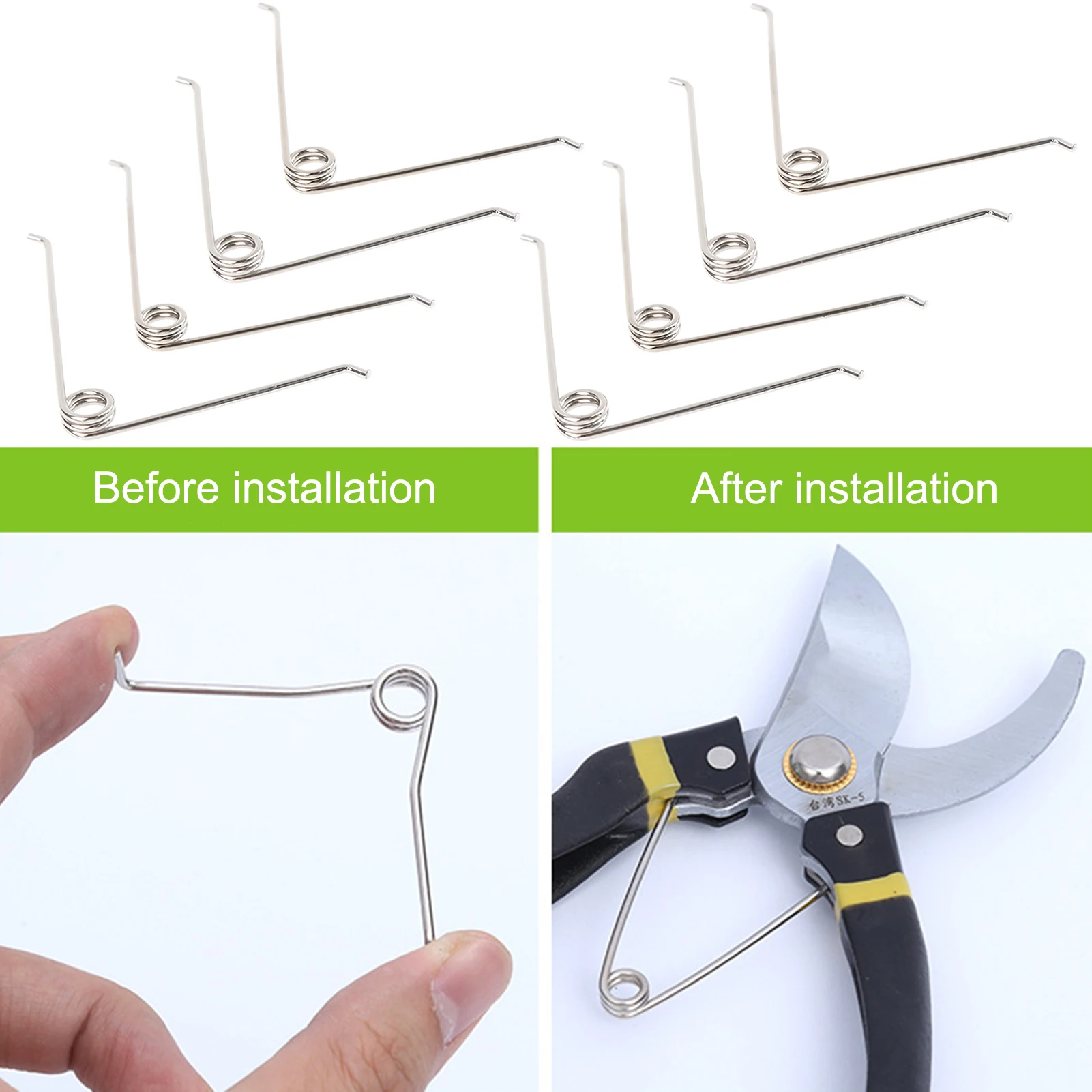 정원용 가위 스프링 교체용 소형 토션 스프링 V자형 전정 가위 스프링 공구 유지 보수에 적합