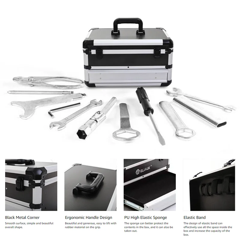 Tool Box Aluminum Carrying Case Tool box Drawer Type Tool Box Organizer Multifunctional Metal Box Suitcase Electrician Suitcase