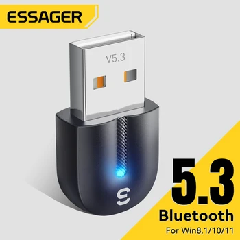 Essager USB Bluetooth 5.3 Adapter Aux Audio Receiver Transmitter For PC Speaker Laptop soundbox Wireless Mouse USB Transmitter 1